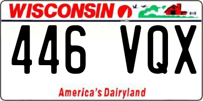 WI license plate 446VQX