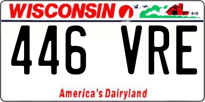 WI license plate 446VRE