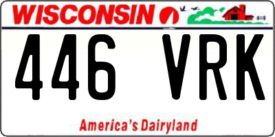 WI license plate 446VRK