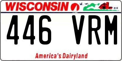 WI license plate 446VRM