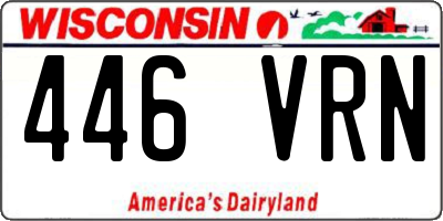 WI license plate 446VRN
