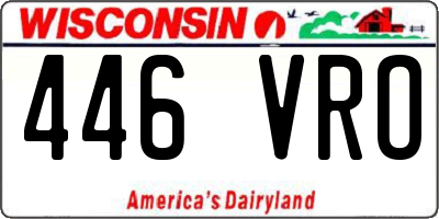 WI license plate 446VRO