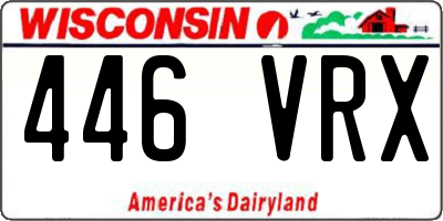 WI license plate 446VRX