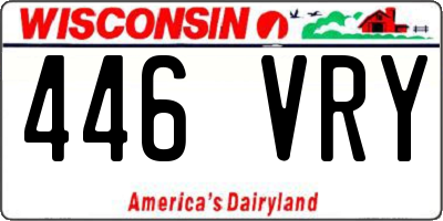 WI license plate 446VRY