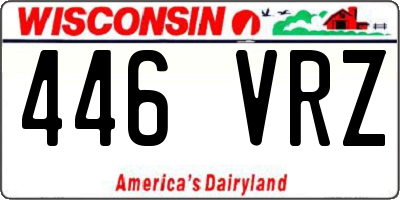 WI license plate 446VRZ