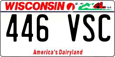 WI license plate 446VSC