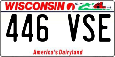 WI license plate 446VSE