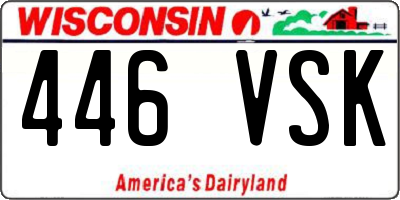 WI license plate 446VSK