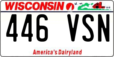 WI license plate 446VSN