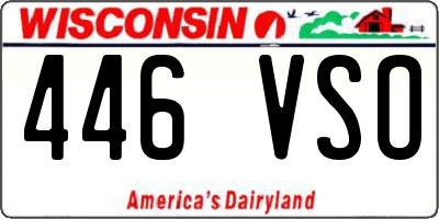 WI license plate 446VSO
