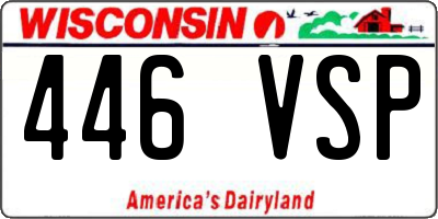 WI license plate 446VSP