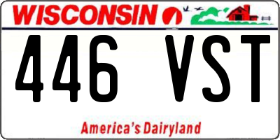 WI license plate 446VST