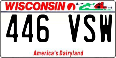 WI license plate 446VSW
