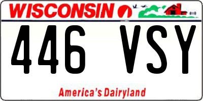 WI license plate 446VSY