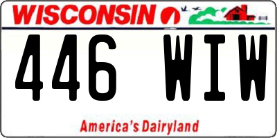 WI license plate 446WIW