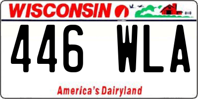 WI license plate 446WLA