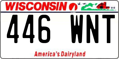 WI license plate 446WNT