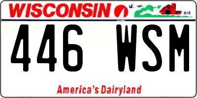 WI license plate 446WSM