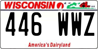 WI license plate 446WWZ