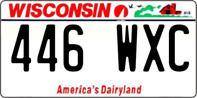 WI license plate 446WXC