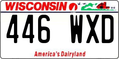 WI license plate 446WXD