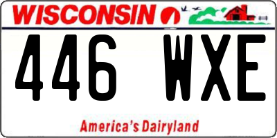 WI license plate 446WXE