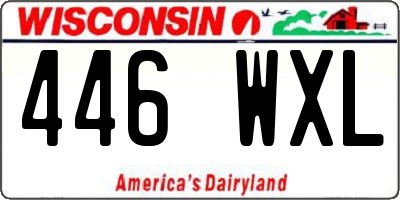 WI license plate 446WXL