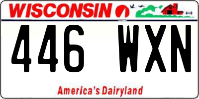 WI license plate 446WXN