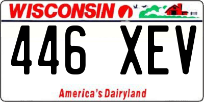 WI license plate 446XEV