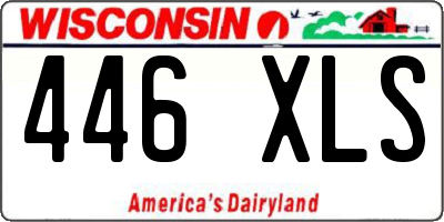 WI license plate 446XLS