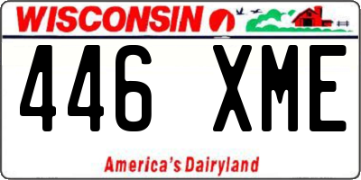 WI license plate 446XME