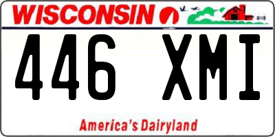 WI license plate 446XMI