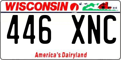 WI license plate 446XNC