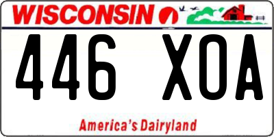 WI license plate 446XOA