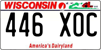 WI license plate 446XOC
