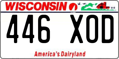 WI license plate 446XOD
