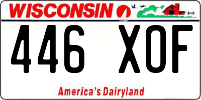 WI license plate 446XOF