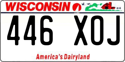 WI license plate 446XOJ