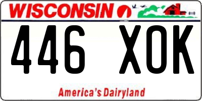 WI license plate 446XOK