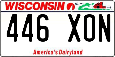 WI license plate 446XON