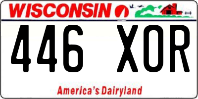 WI license plate 446XOR