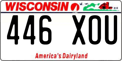 WI license plate 446XOU