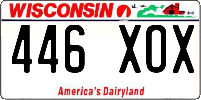 WI license plate 446XOX