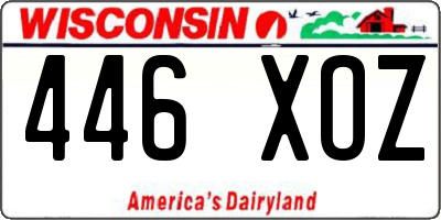 WI license plate 446XOZ