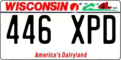 WI license plate 446XPD