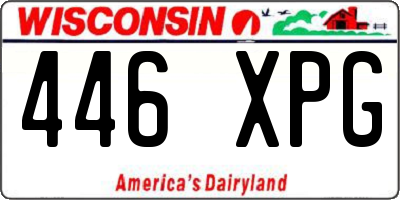 WI license plate 446XPG