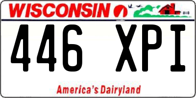 WI license plate 446XPI