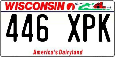 WI license plate 446XPK