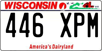 WI license plate 446XPM