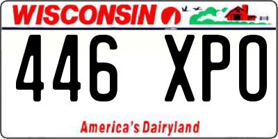 WI license plate 446XPO